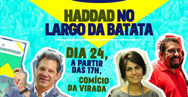 Virada Democrática amanhã, às 17h, no Largo da Batata!