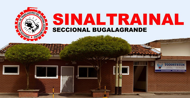 Nota de solirariedad al Sinaltrainal en Bugalagrande - Colômbia