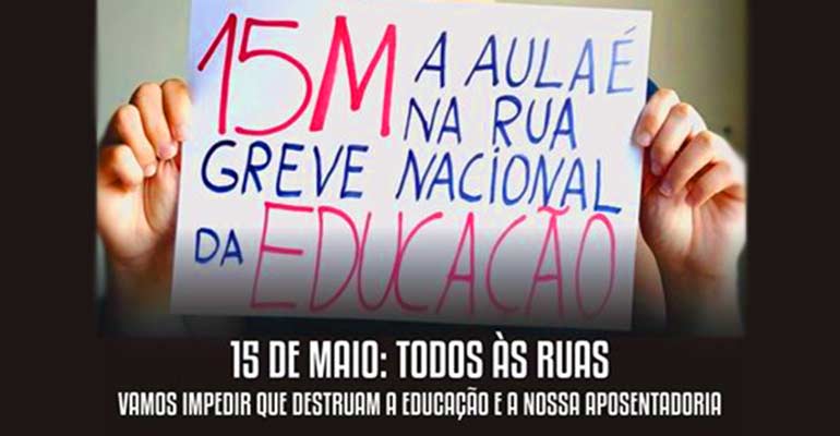 15M: Dia Nacional de Luta em Defesa da Aposentadoria e da Educação Pública